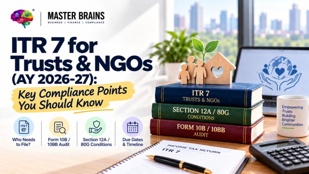 ITR 7 for Trusts & NGOs (AY 2026-27): Form 10B/10BB Audit, Section 12A/80G Conditions & Due Dates