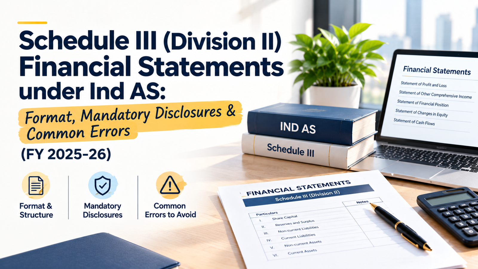 Schedule III (Division II) Financial Statements under Ind AS: Format, Mandatory Disclosures & Common Errors (FY 2025-26)